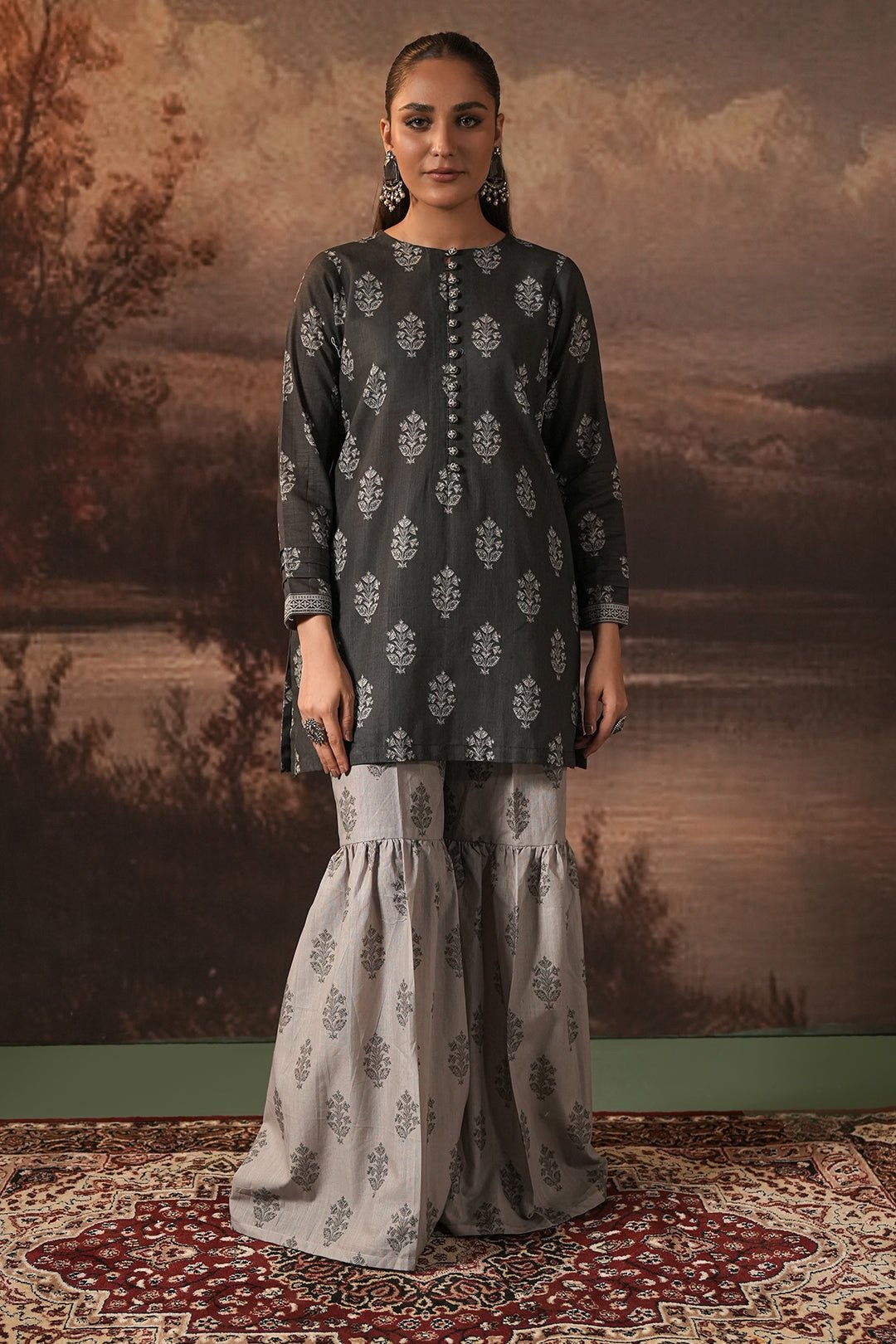 Zellbury Unstitched 2 Piece Printed Khaddar Collection’2025 ( SHIRT TROUSER)- D11 (WUW24X20342)