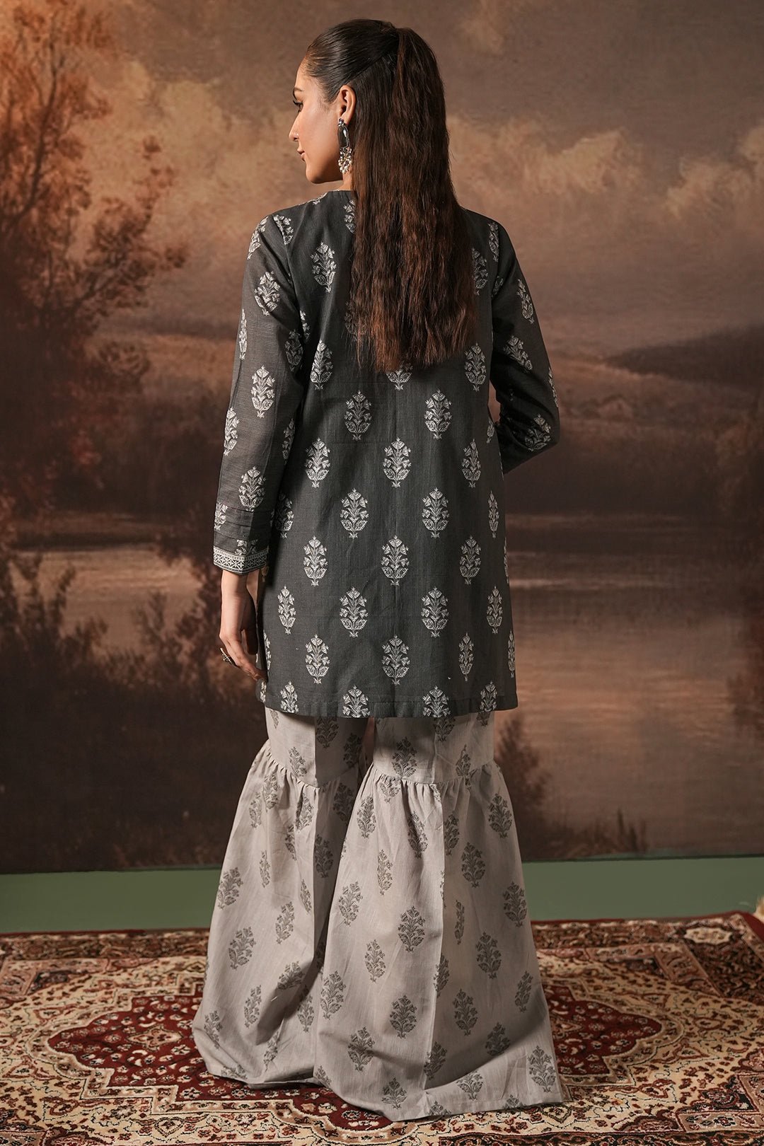 Zellbury Unstitched 2 Piece Printed Khaddar Collection’2025 ( SHIRT TROUSER)- D11 (WUW24X20342) - Image 2