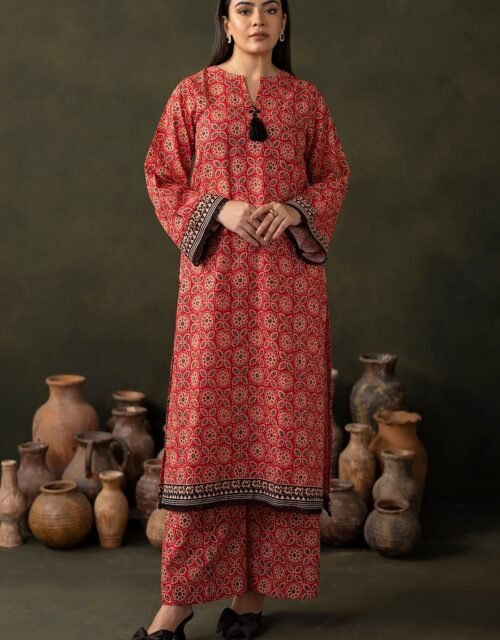 Zellbury Unstitched 2 Piece Printed Khaddar Collection’2025 ( SHIRT TROUSER)- D12 (WUW24X20167B)