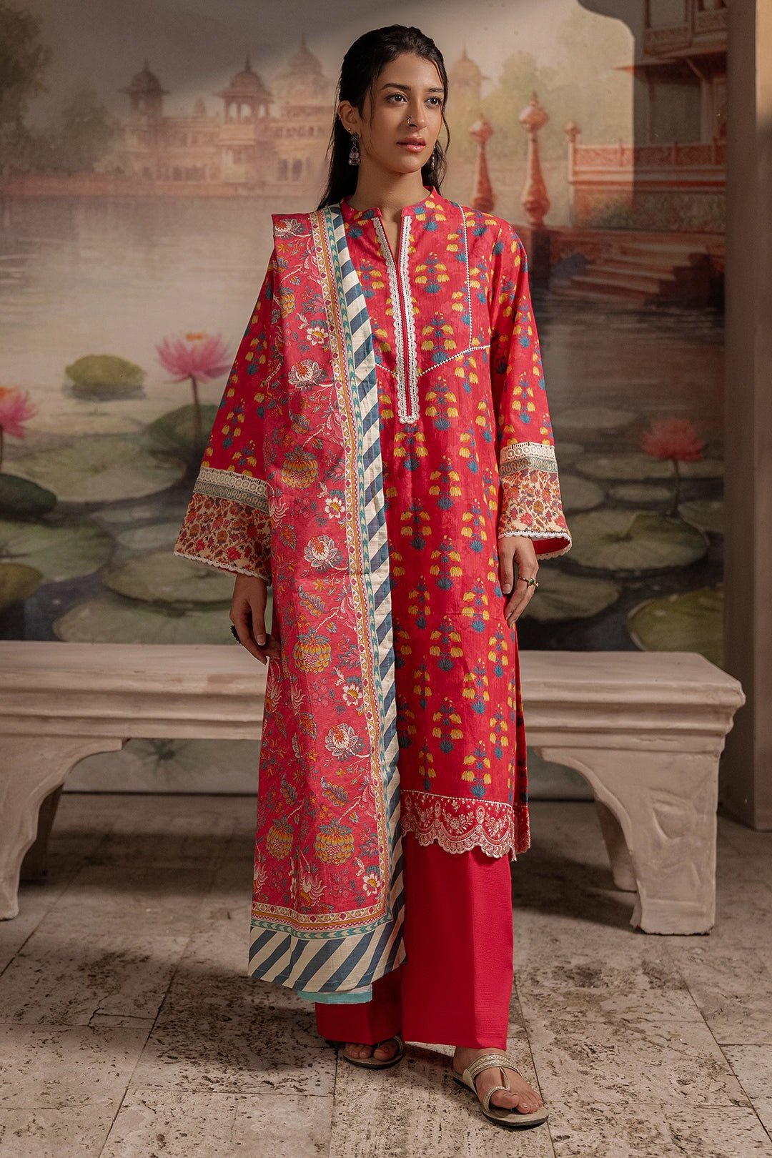 Zellbury Unstitched 2 Piece Embroidered Khaddar Collection’2025 ( SHIRT TROUSER)- D13 (WUW24E20437)