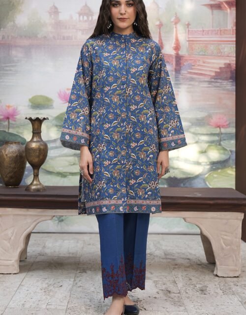 Zellbury Unstitched 2 Piece Embroidered Khaddar Collection’2025 ( SHIRT TROUSER)- D15 (WUW24E20353)