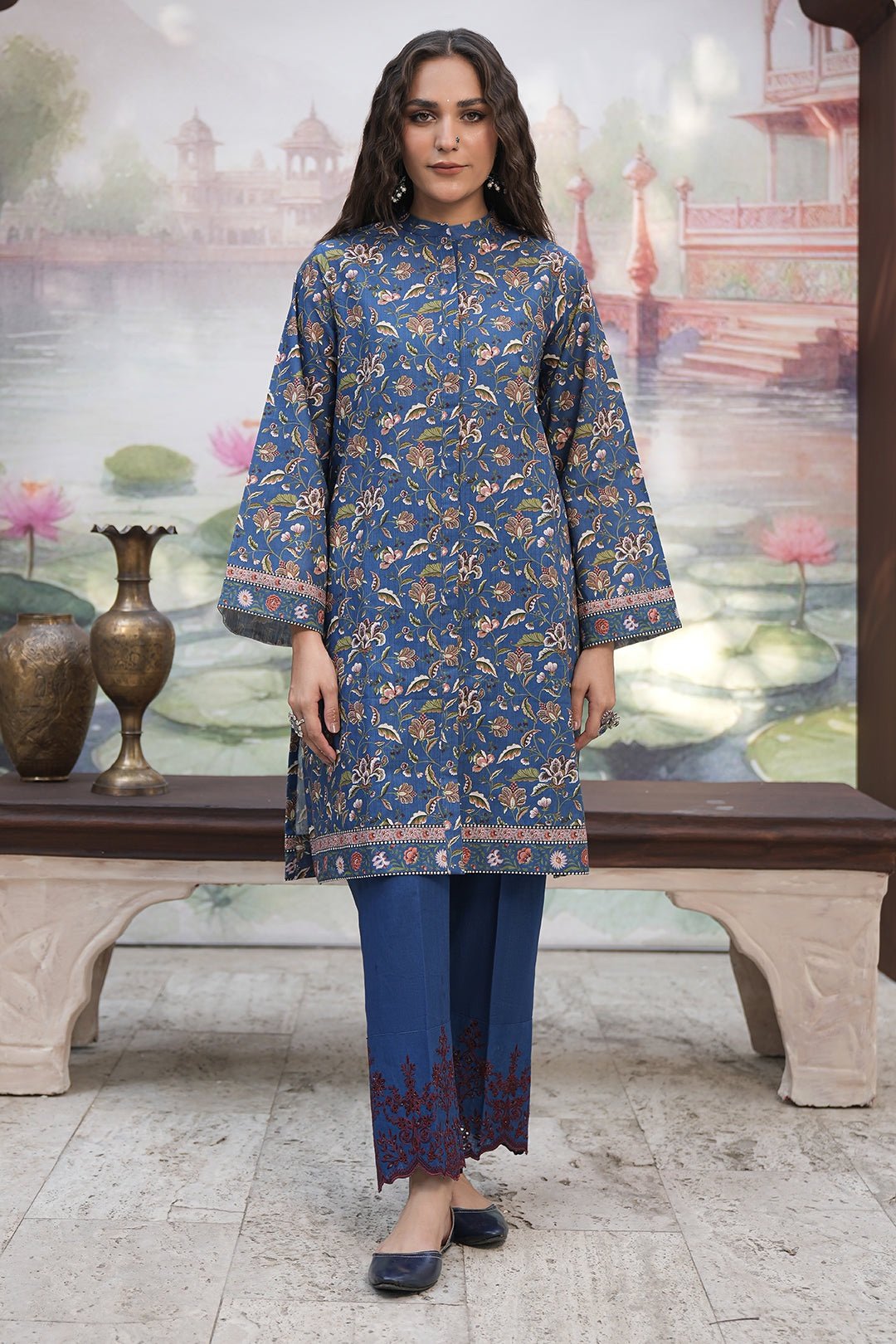 Zellbury Unstitched 2 Piece Embroidered Khaddar Collection’2025 ( SHIRT TROUSER)- D15 (WUW24E20353)