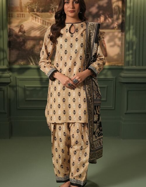 Zellbury Unstitched 3 Piece Printed Khaddar Collection- D23 (WUW24X30473)