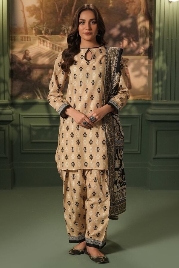 Zellbury Unstitched 3 Piece Printed Khaddar Collection- D23 (WUW24X30473)