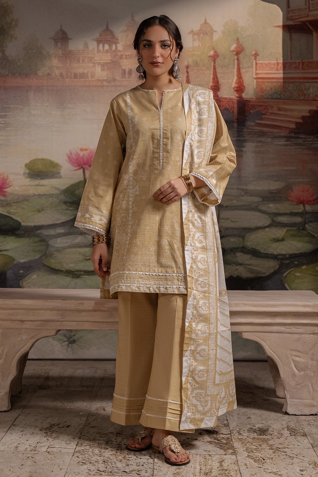 Zellbury Unstitched 3 Piece Printed Khaddar Collection - D25 (WUW24X30393)