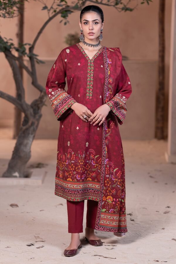 Zellbury Unstitched 3 Piece Embroidered Khaddar Collection - D28 (WUW24E30476)