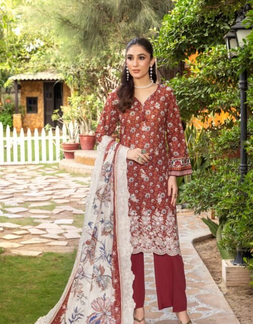 HANIA By ELAYA PRINTS - Unstitched Printed Luxury Embroidered Edition - EP-00827