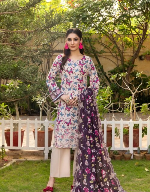 HANIA By ELAYA PRINTS - Unstitched Printed Luxury Embroidered Edition - EP-00830