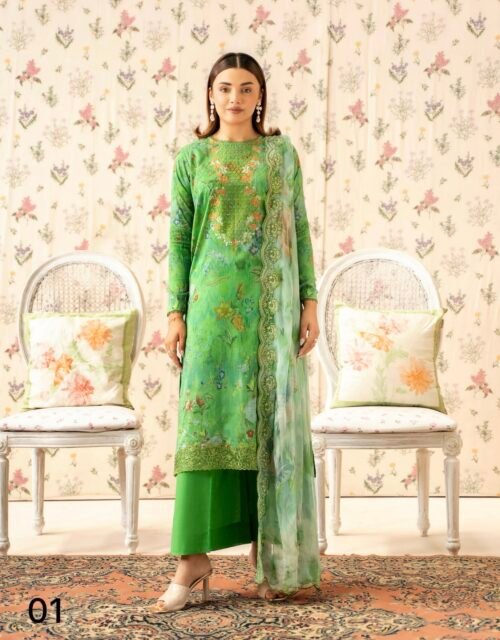 PREMIUM RANG E HAYA by GULL JEE – UNSTITCHED EXCLUSIVE EMBROIDERED LAWN COLLECTION – A01