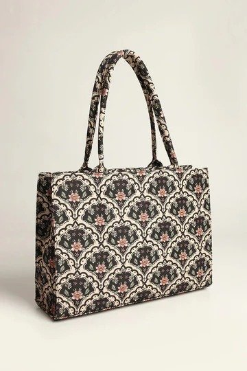 Elegant Vintage Floral Print Tote Bag – Comfortable and Spacious Shoulder Bag | Everyday Use Handbag