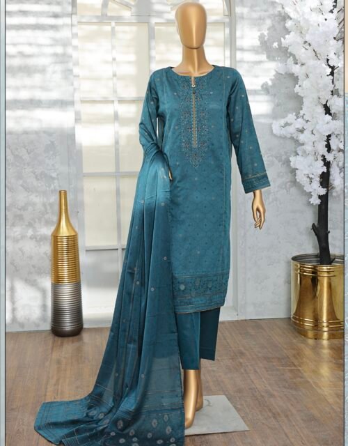 Valencia Jacquard By HZ Textile Embroidered Jacquard Unstitched 3 Piece Suit Collection - A02