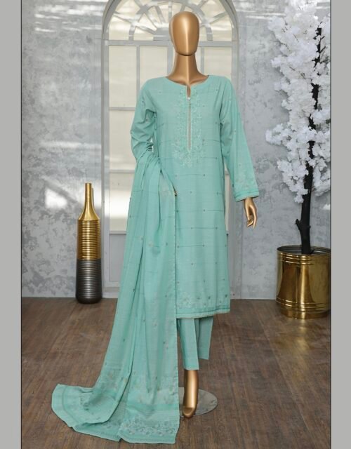 Valencia Jacquard By HZ Textile Embroidered Jacquard Unstitched 3 Piece Suit Collection - A03