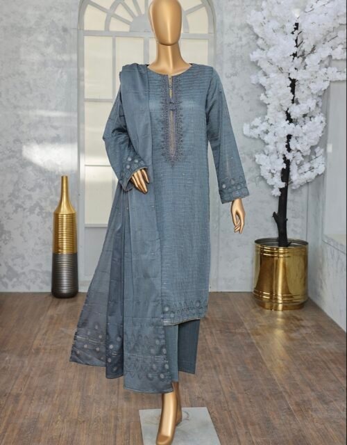 Valencia Jacquard By HZ Textile Embroidered Jacquard Unstitched 3 Piece Suit Collection - A04