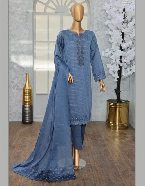 Valencia Jacquard By HZ Textile Embroidered Jacquard Unstitched 3 Piece Suit Collection - A09