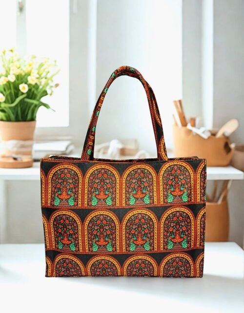 Ethnic Arch Pattern Tote Bag – Spacious, Durable & Stylish Everyday Shoulder Bag