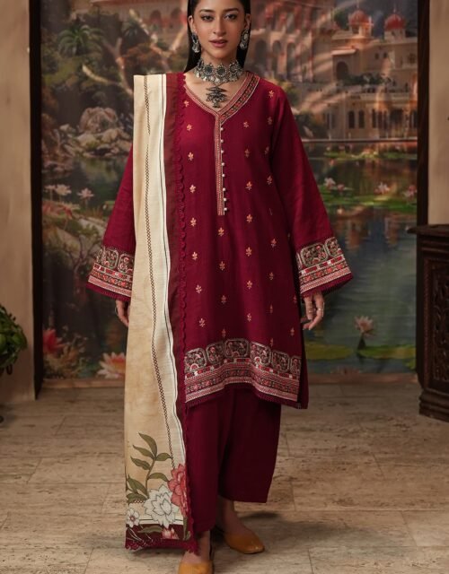 Zellbury Unstitched 3 Piece Embroidered Khaddar Collection - D35 (WUW24E30411)