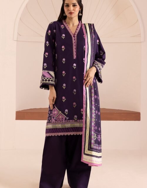 Zellbury Unstitched 3 Piece Premium Embroidered Cotton Satin Collection’ 2026 – A16