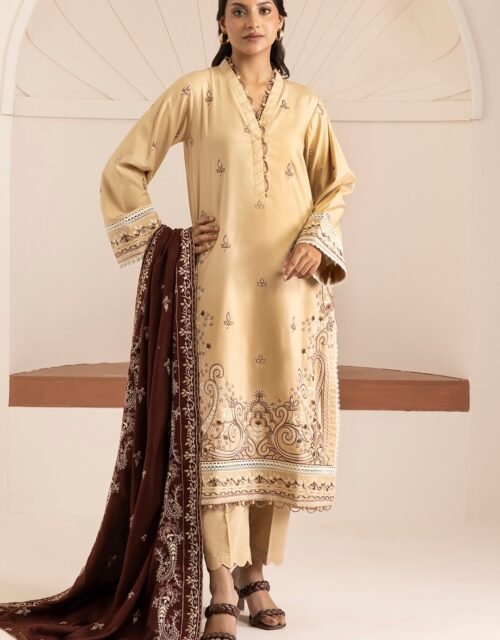 Zellbury Unstitched 3 Piece Premium Embroidered Cotton Satin Collection’ 2026 – A19