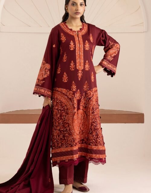 Zellbury Unstitched 3 Piece Premium Embroidered Cotton Satin Collection’ 2026 – A20