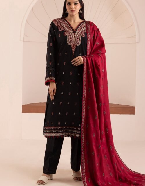 Zellbury Unstitched 3 Piece Premium Embroidered Cotton Satin Collection’ 2026 – A21