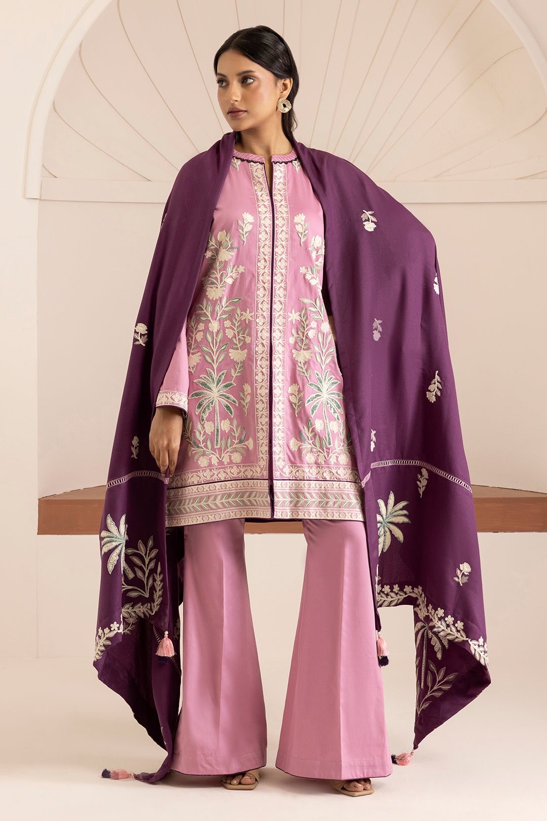 Zellbury Unstitched 3 Piece Premium Embroidered Cotton Satin Collection’ 2026 – A22