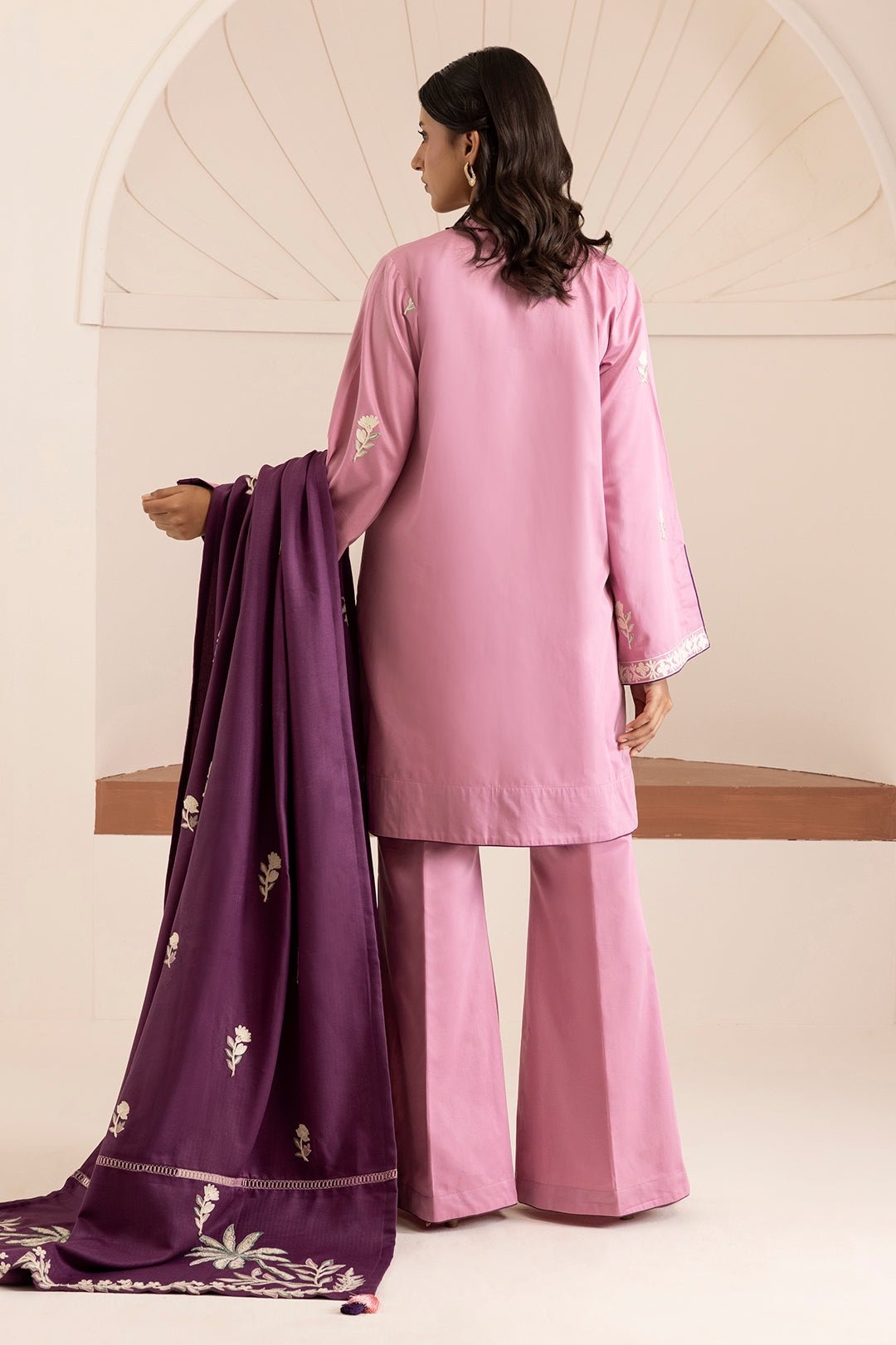 Zellbury Unstitched 3 Piece Premium Embroidered Cotton Satin Collection’ 2026 – A22 - Image 3