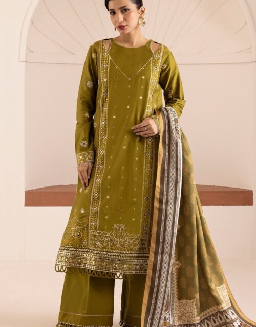 Zellbury Unstitched 3 Piece Premium Embroidered Cotton Satin Collection’ 2026 – A23