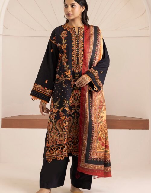 Zellbury Unstitched 3 Piece Premium Embroidered Cotton Satin Collection’ 2026 – A24