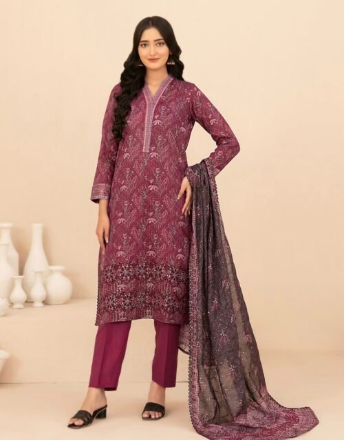 Rumeha By Tawakkal Fabrics - Unstitched Premium Embroidered 3 Piece Lawn Collection 2026 — D-5031A