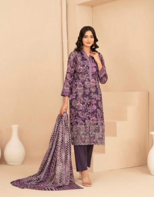 Rumeha By Tawakkal Fabrics - Unstitched Premium Embroidered 3 Piece Lawn Collection 2026 — D-5035A