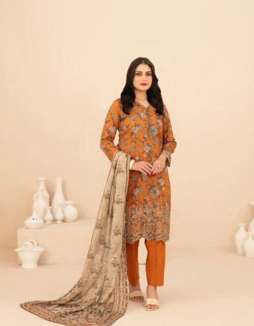 Rumeha By Tawakkal Fabrics - Unstitched Premium Embroidered 3 Piece Lawn Collection 2026 — D-5036A