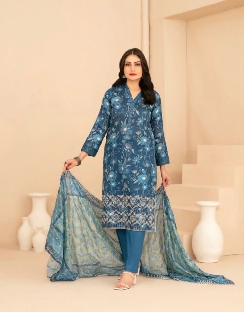 Rumeha By Tawakkal Fabrics - Unstitched Premium Embroidered 3 Piece Lawn Collection 2026 — D-5040A