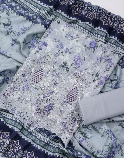 Bin Saeed Unstitched Premium Embroidered Lawn 3 Piece Summer Collection - D10