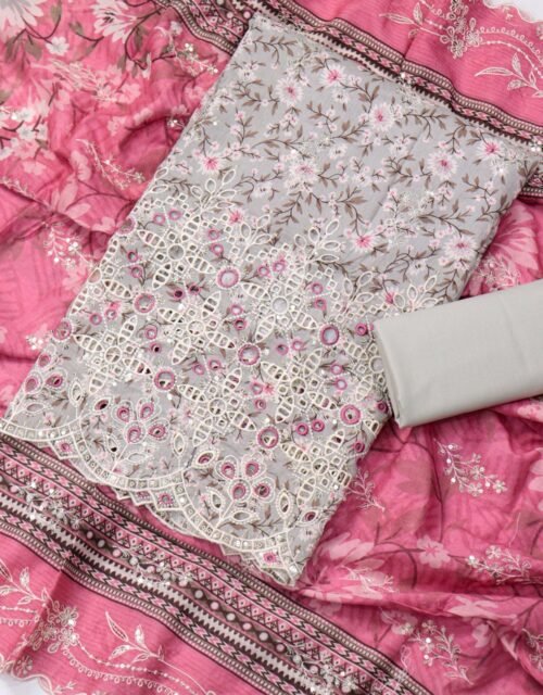 Bin Saeed Unstitched Premium Embroidered Lawn 3 Piece Summer Collection - D03