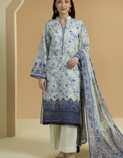Zellbury Premium Unstitched 3 Piece Embroidered Lawn Collection - D58 (WUS25E30677)