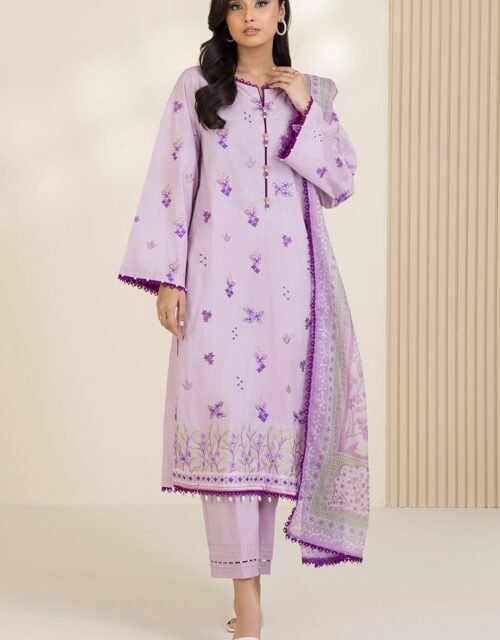 Zellbury Premium Unstitched 3 Piece Embroidered Lawn Collection - D62 (WUS25E30682)