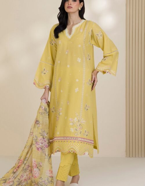 Zellbury Premium Unstitched 3 Piece Embroidered Lawn Collection - D63 (WUS25E30599)