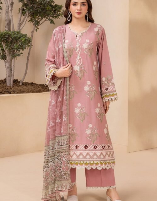 Zellbury Premium Unstitched 3 Piece Embroidered Lawn Collection - D64 (WUS25E30532)