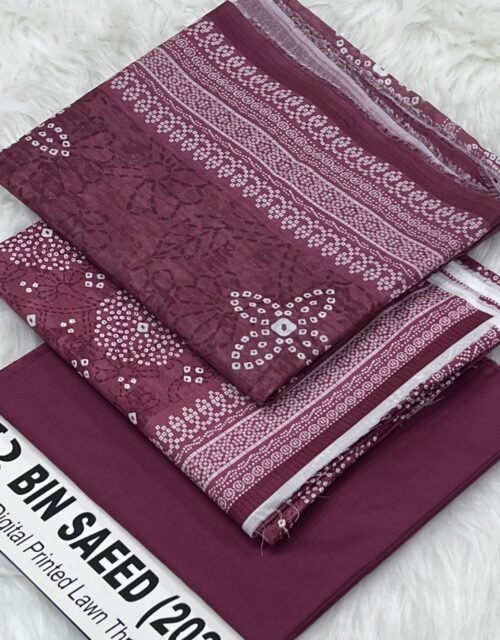 Bin Saeed Unstitched Premium Digital Printed Summer Lawn Collection - A83