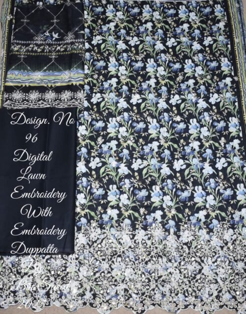 Bin Saeed Unstitched Premium Embroidered Lawn 3 Piece Summer Collection - D15