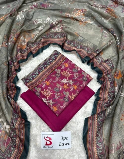 Bin Saeed Unstitched Premium Digital Printed Summer Lawn Collection - A89