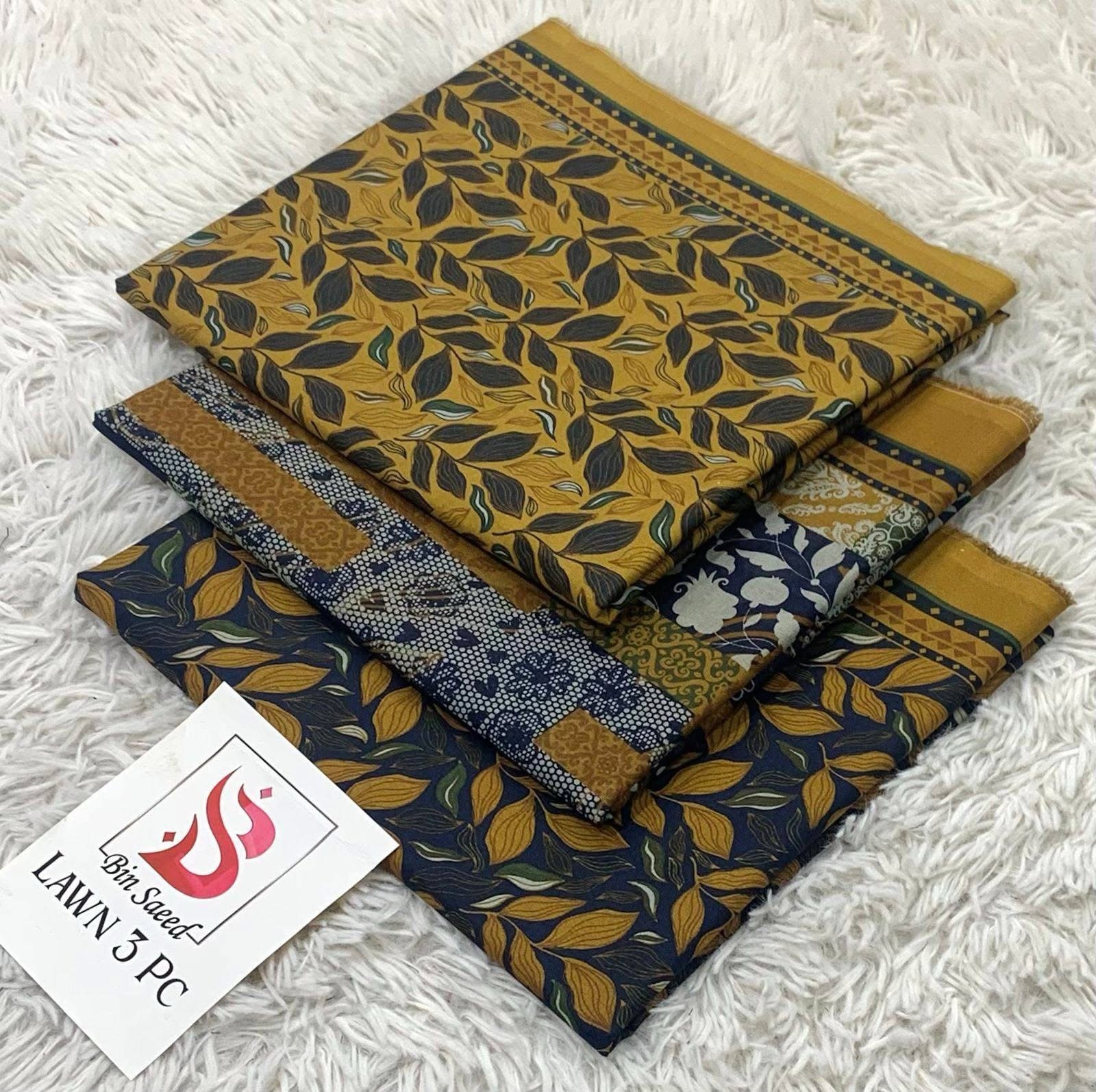 Bin Saeed Unstitched Premium Digital Printed Summer Lawn Collection - A91