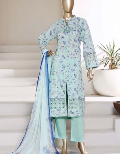 Peplum Frock By Sadabahar Embroidered Lawn Stitched 3 Piece Suit Luxury Collection - D04