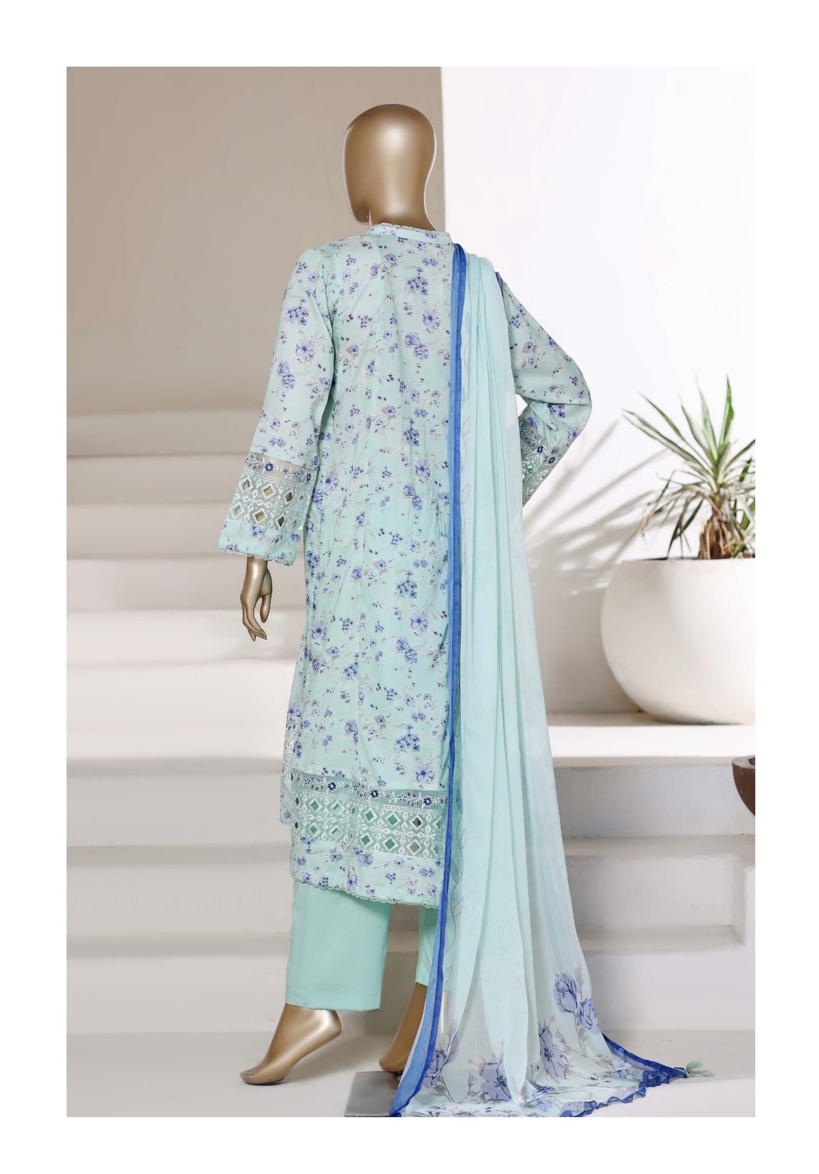 Peplum Frock By Sadabahar Embroidered Lawn Stitched 3 Piece Suit Luxury Collection - D04 - Image 2