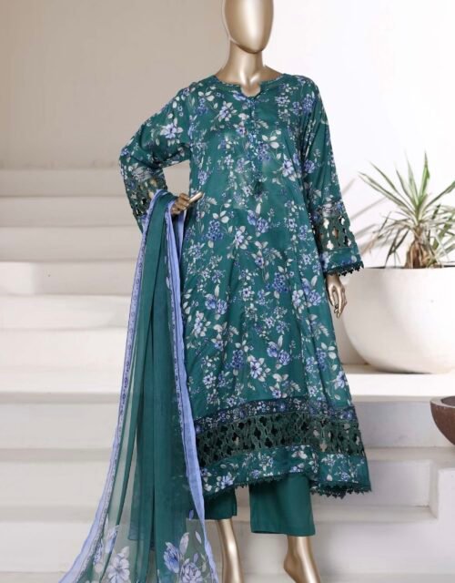 Peplum Frock By Sadabahar Embroidered Lawn Stitched 3 Piece Suit Luxury Collection - D02