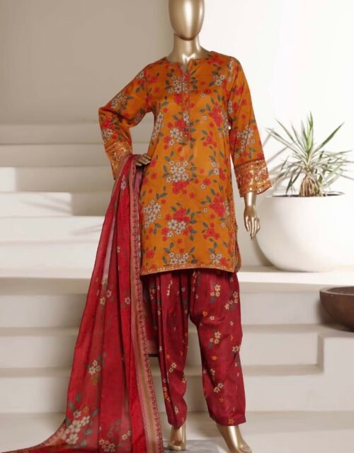 Malika By Sadabahar Embroidered Stitched 3 Piece Shalwar Suit Summer Collection - Design 02
