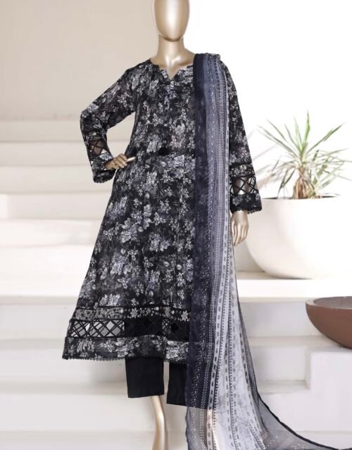 Peplum Frock By Sadabahar Embroidered Lawn Stitched 3 Piece Suit Luxury Collection - D03