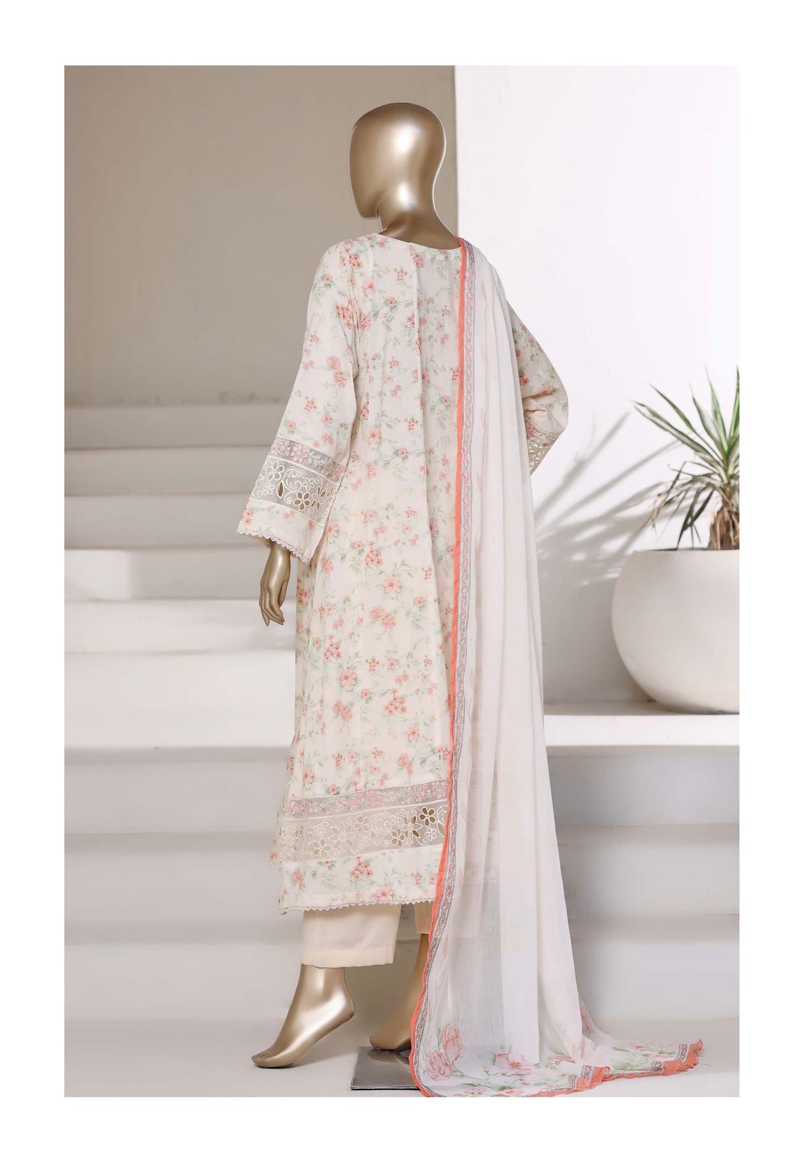 Peplum Frock By Sadabahar Embroidered Lawn Stitched 3 Piece Suit Luxury Collection - D01 - Image 2