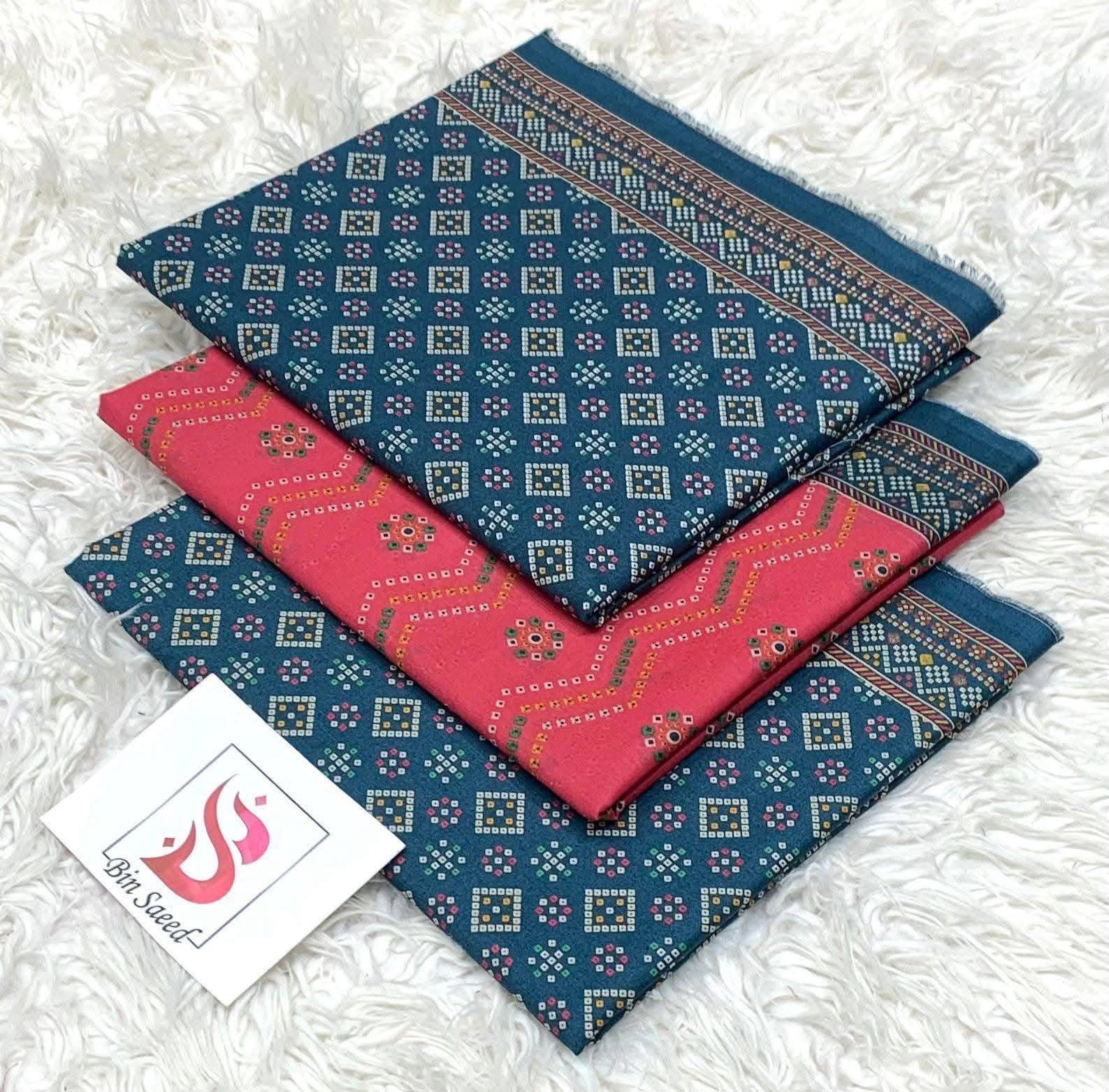 Bin Saeed Unstitched Premium Digital Printed Summer Lawn Collection - A93