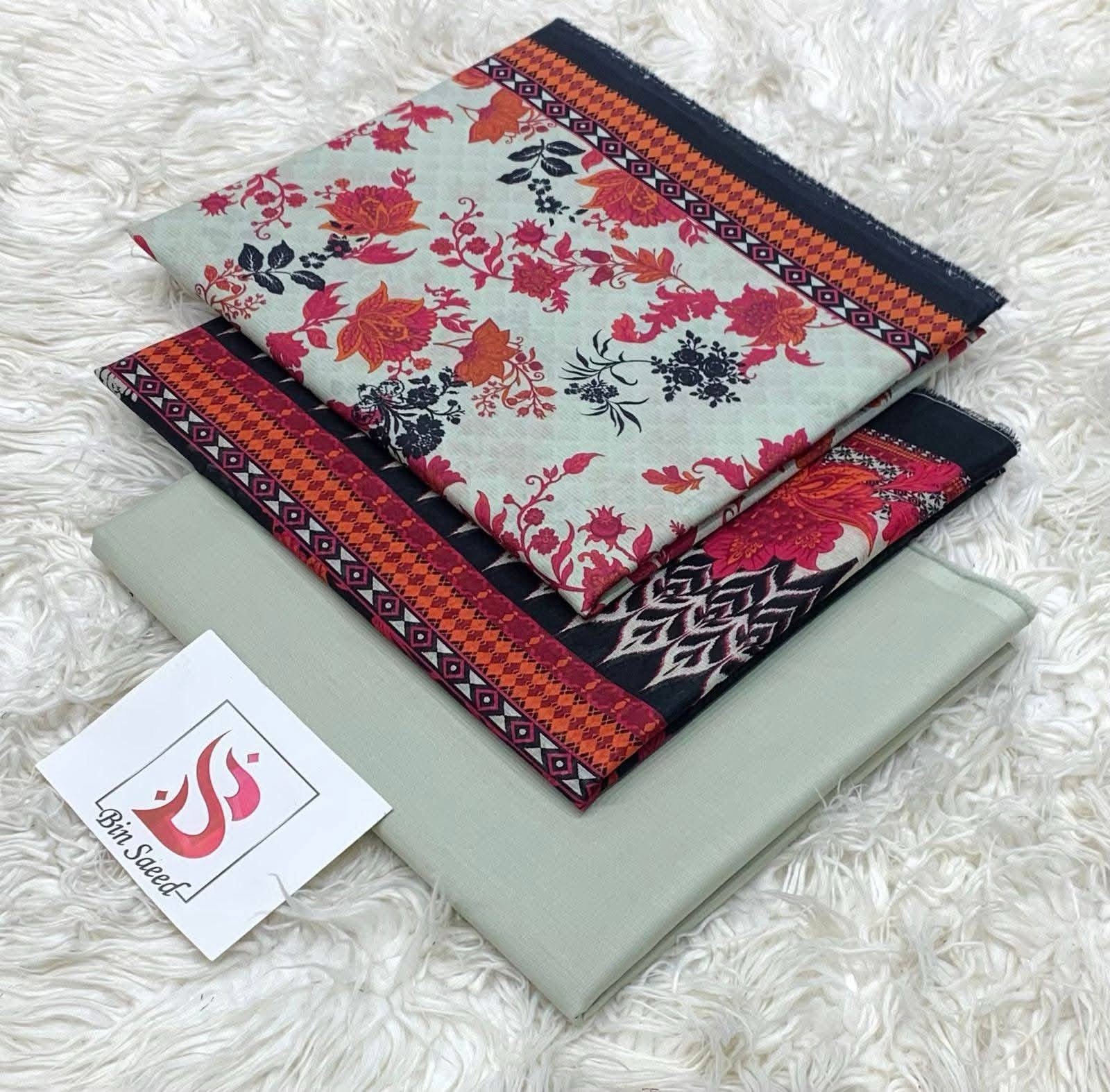 Bin Saeed Unstitched Premium Digital Printed Summer Lawn Collection - A94